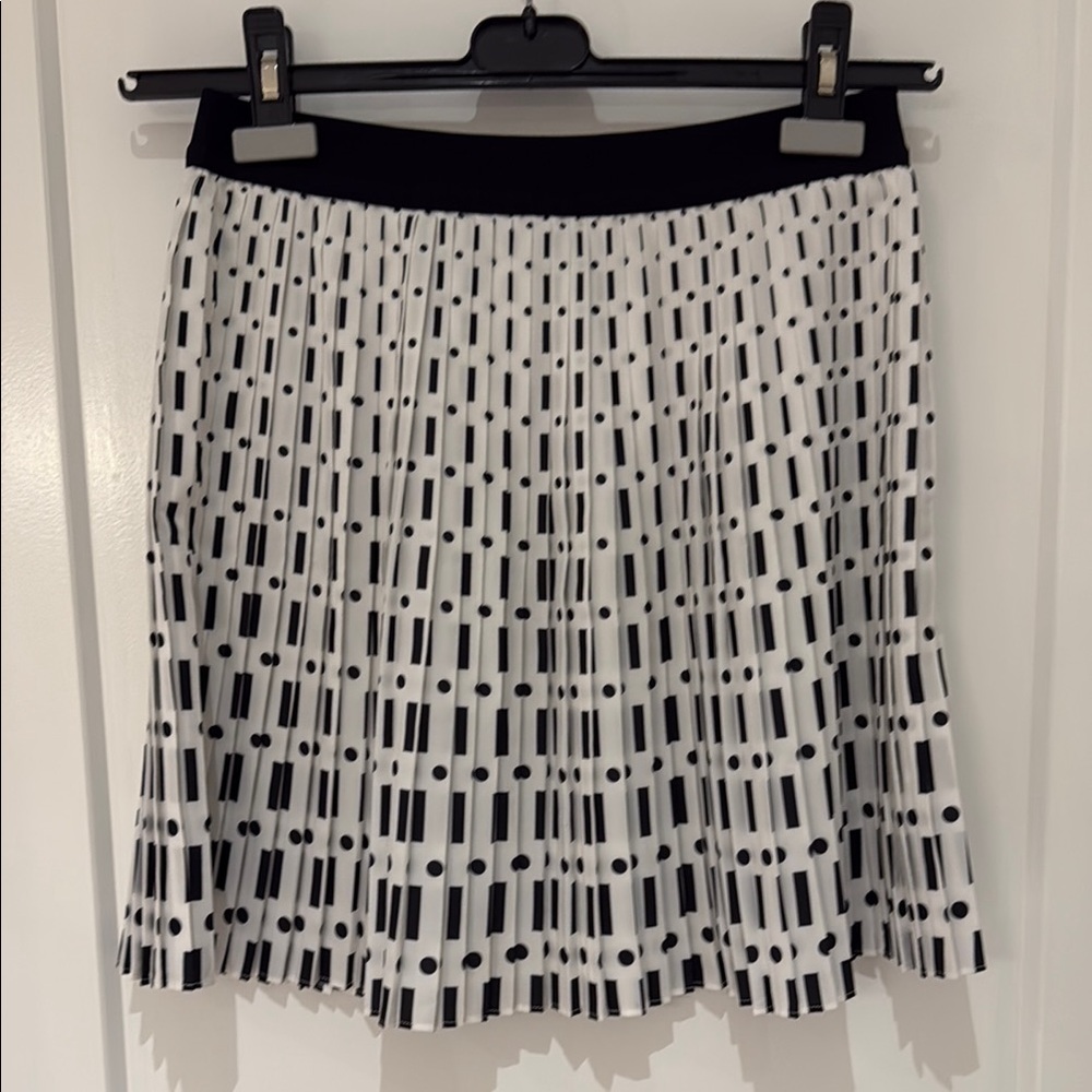 Cop.Copine Black and White Mini A-Line Skirt